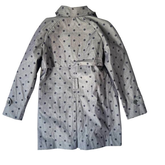 Banana Republic Polka Dot Raincoat Women’s Belted Trench-Belt Missing-Medium - Picture 5 of 10